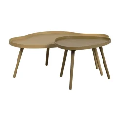 Mae Salontafel organisch hout alpaca 100cm