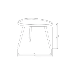 Mae Salontafel organisch MDF/grenen sepia 61 cm