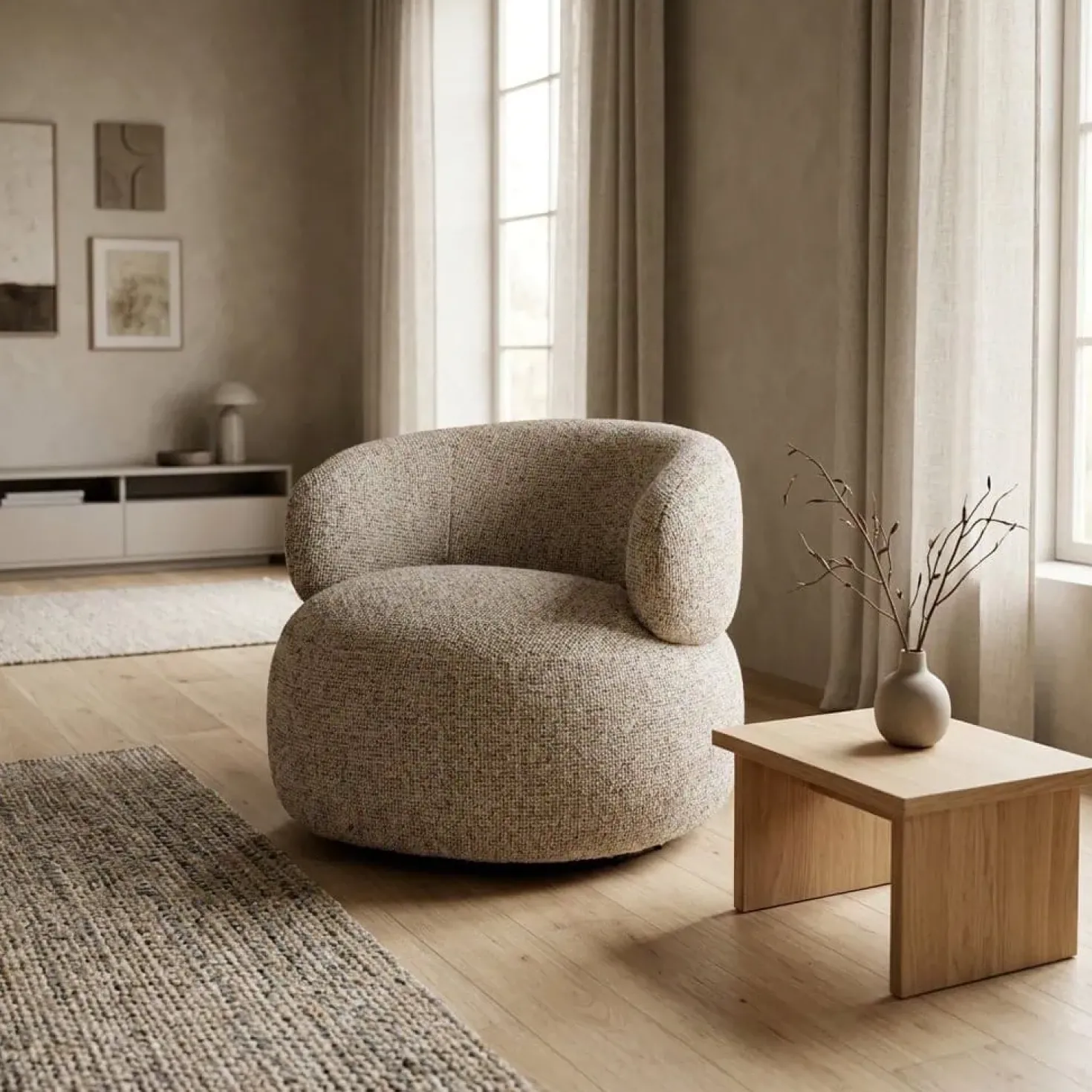 Maeve Fauteuil stof Beige
