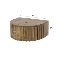 Malibu Nachtkastje Zwevend Mangohout 40cm