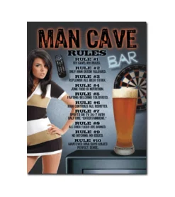 Man Cave Rules 2.0 - metalen bord