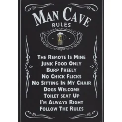 Man Cave Rules - metalen bord