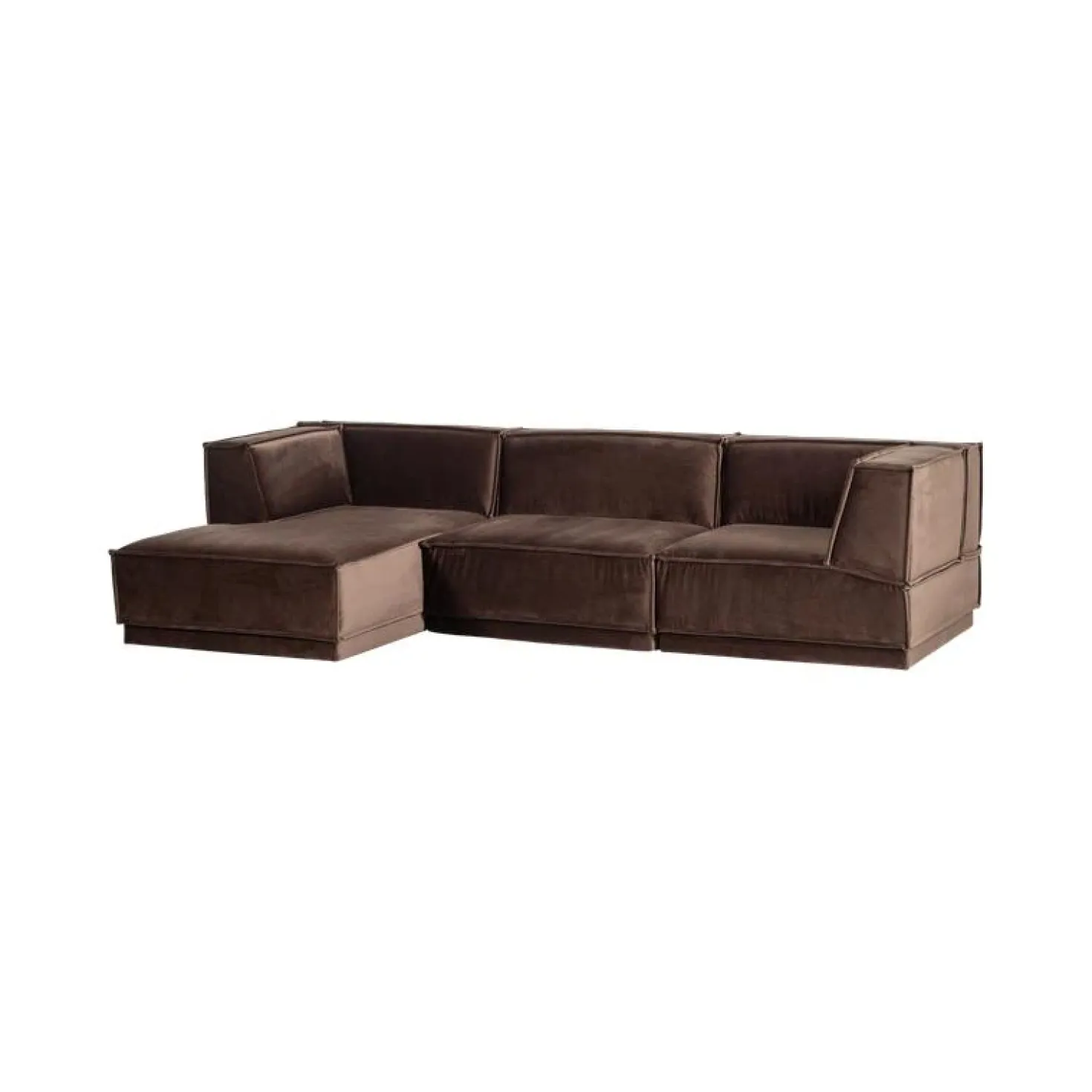 Manu Bank Chaise longue Links Velvet Bruin