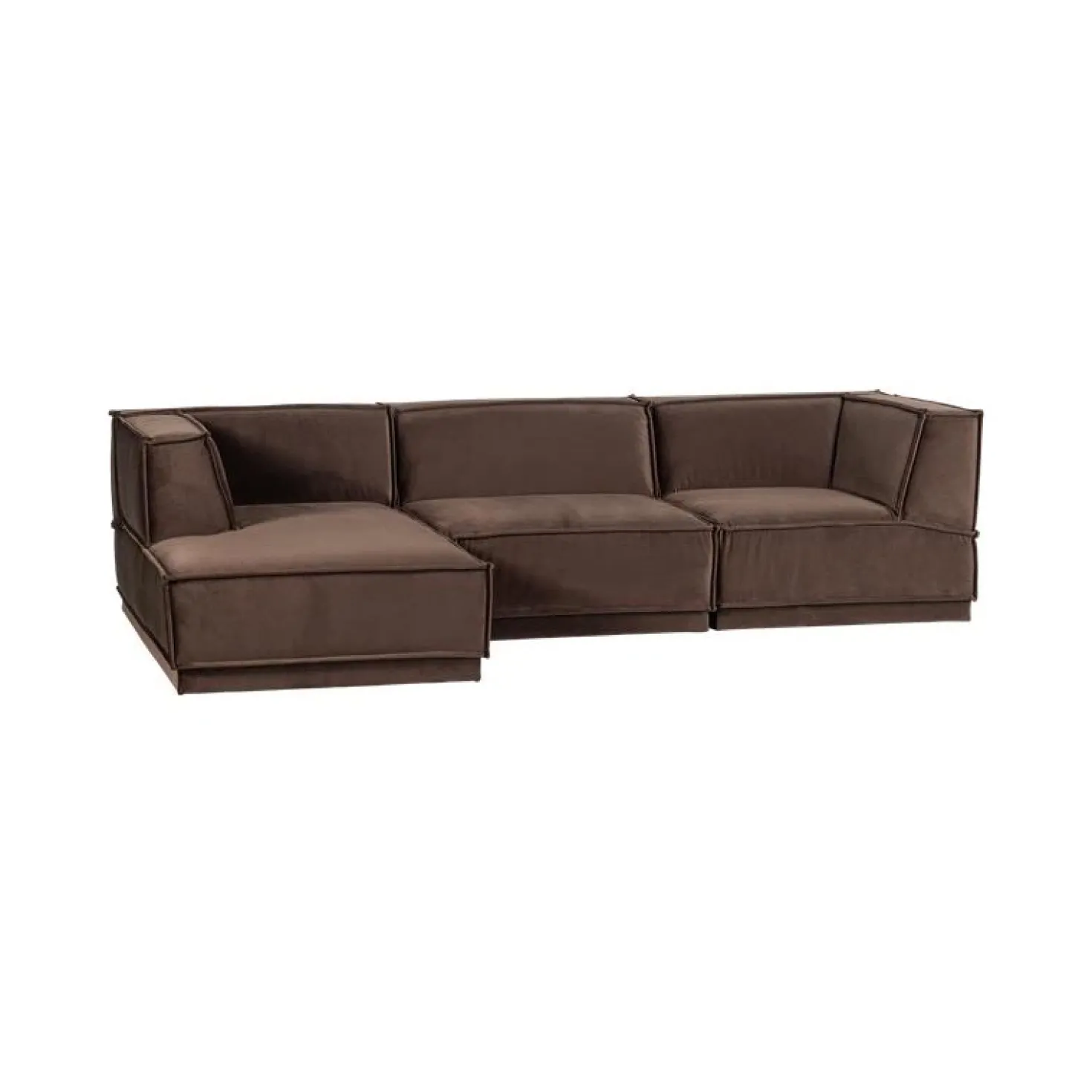 Manu Bank Chaise longue Links Velvet Bruin