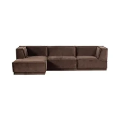 Manu Bank Chaise longue Links Velvet Bruin
