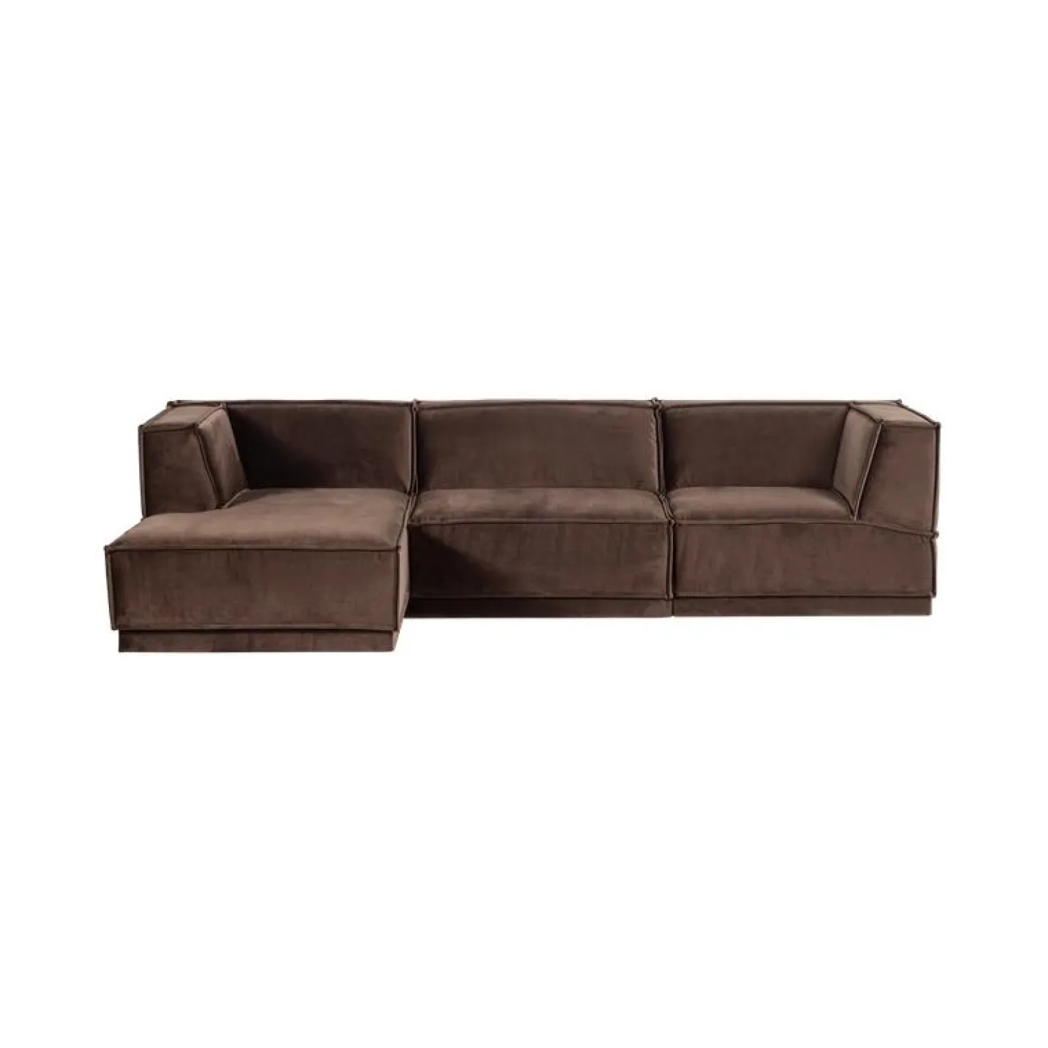 Manu Bank Chaise longue Links Velvet Bruin