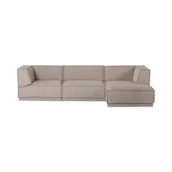 Manu Bank Chaise longue Rechts Grove chenille Naturel