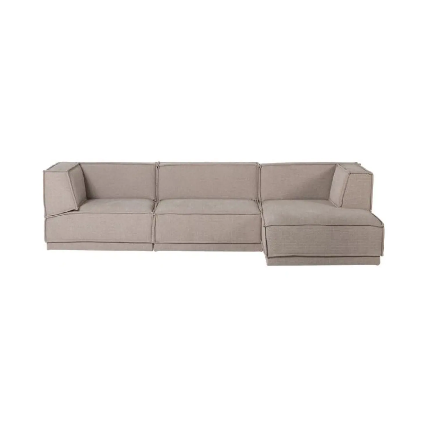 Manu Bank Chaise longue Rechts Grove chenille Naturel