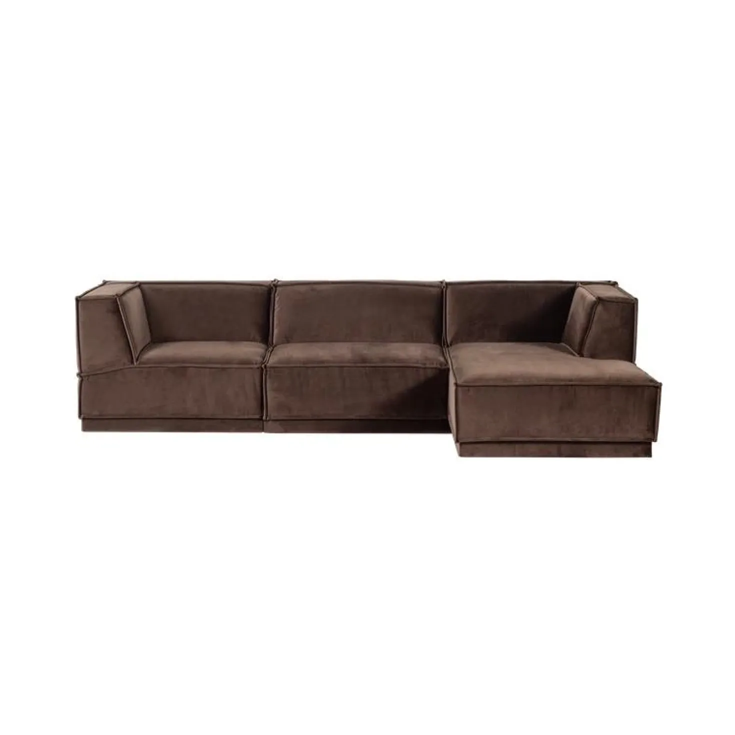 Manu Bank Chaise longue Rechts Velvet Bruin