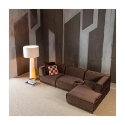 Manu Bank Chaise longue Rechts Velvet Bruin