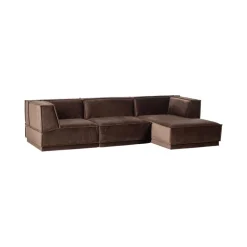 Manu Bank Chaise longue Rechts Velvet Bruin