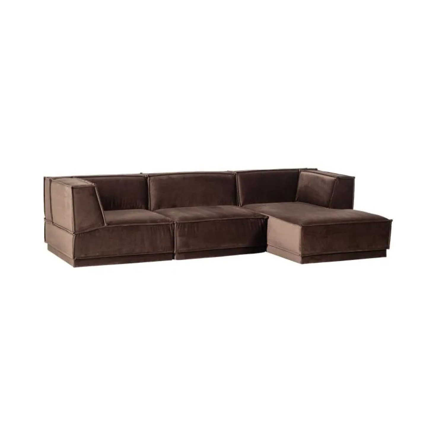 Manu Bank Chaise longue Rechts Velvet Bruin