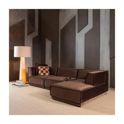 Manu Bank Chaise longue Rechts Velvet Bruin