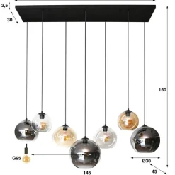 Marble 7-lichts glazen hanglamp