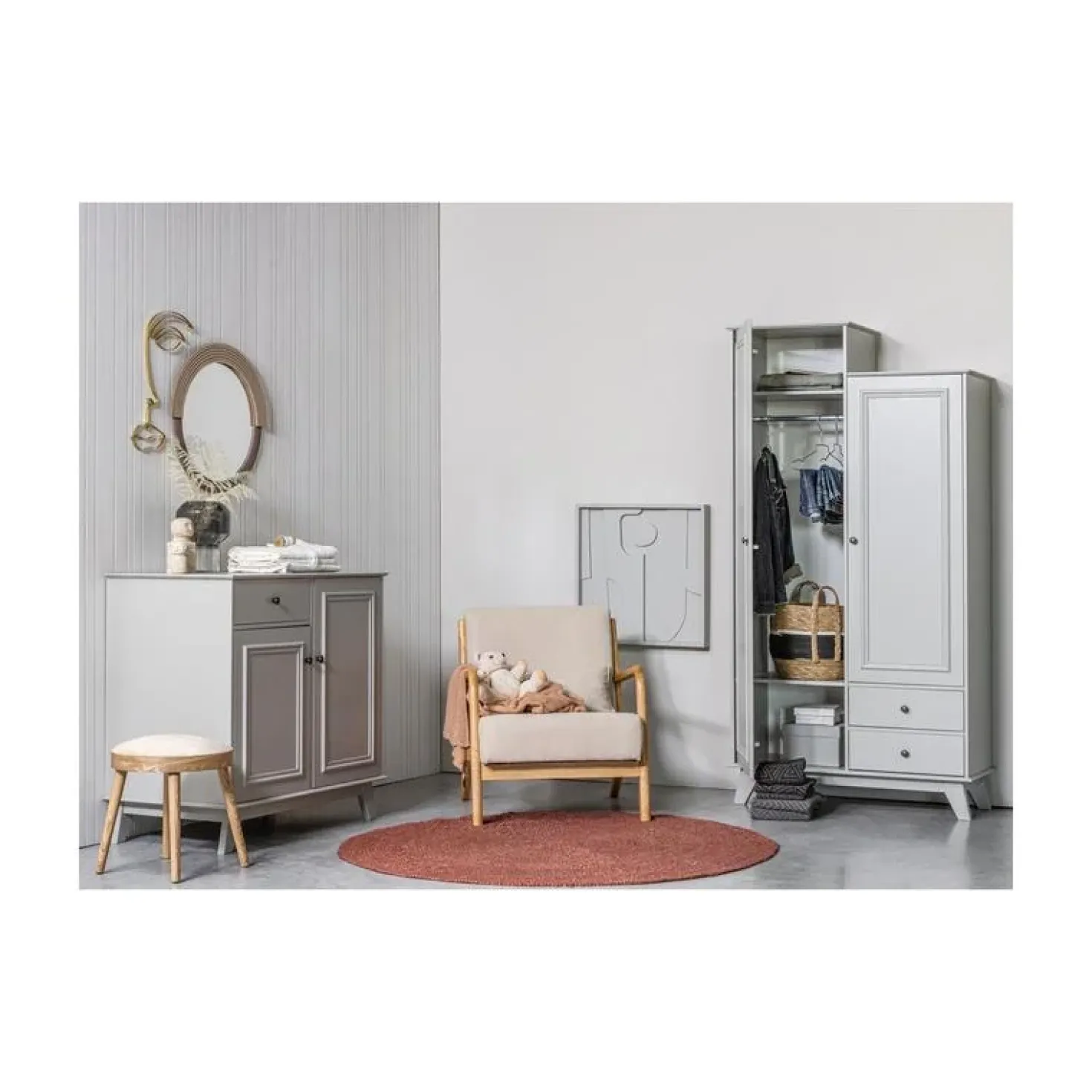 Mark Fauteuil Geweven Stof Naturel