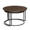 Martin Salontafel set van 3 rond Walnoot