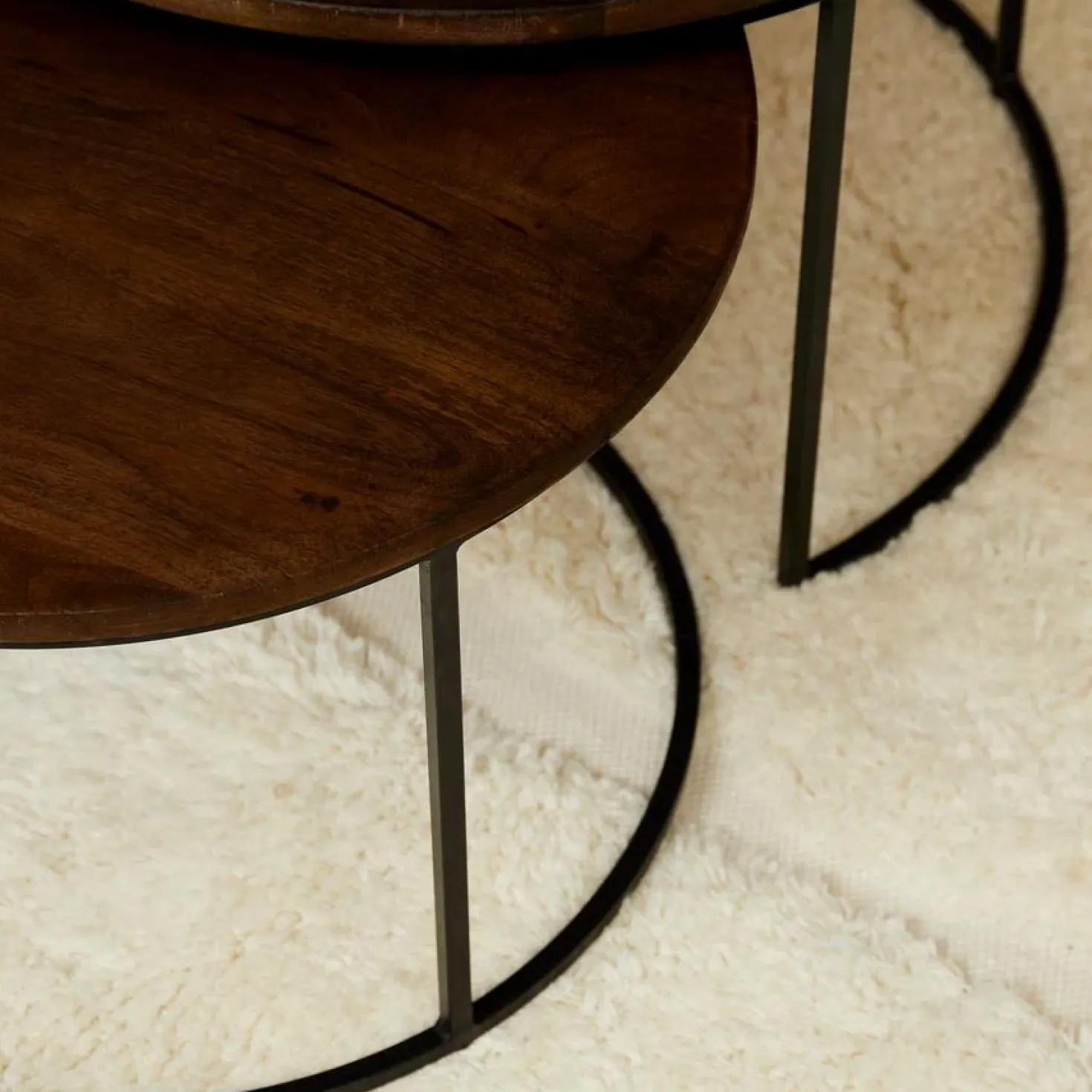 Martin Salontafel set van 3 rond Walnoot