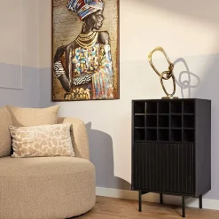 Martin Wijnkast Zwart 55cm