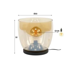 Masuka 1-lichts Vloerlamp Amber M 32cm