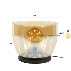 Masuka 1-lichts Vloerlamp Amber L 41cm