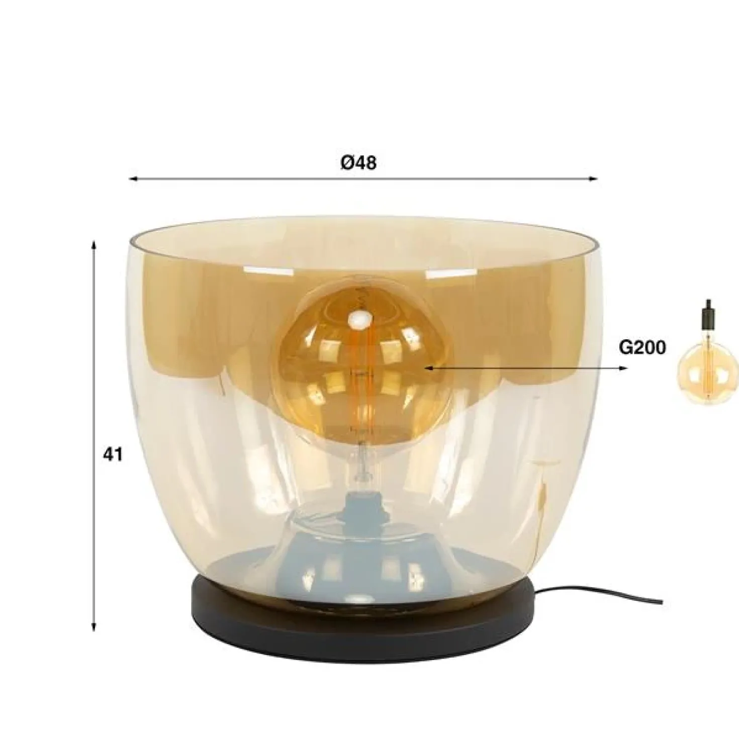 Masuka 1-lichts Vloerlamp Amber L 41cm