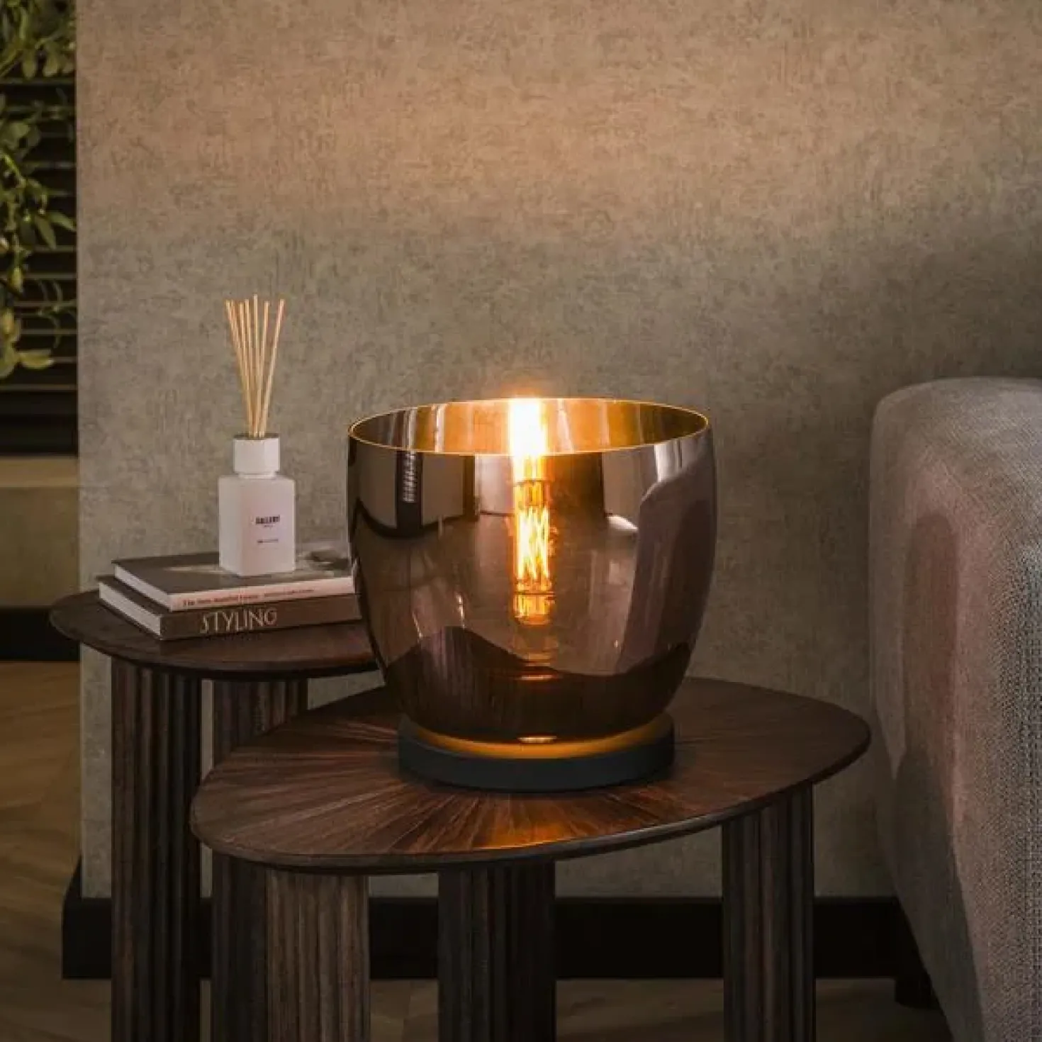 Masuka 1-lichts Vloerlamp Koper S 29cm