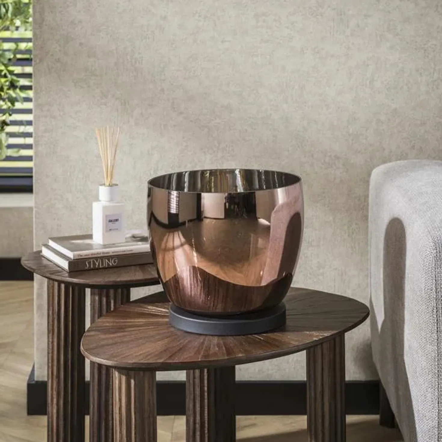Masuka 1-lichts Vloerlamp Koper S 29cm