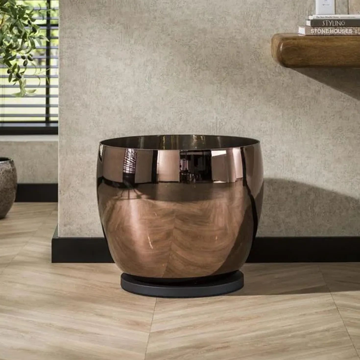 Masuka 1-lichts Vloerlamp Koper L 41cm