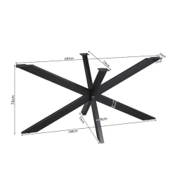 Matrixpoot Zwart Ovaal/Rechthoek 140cm