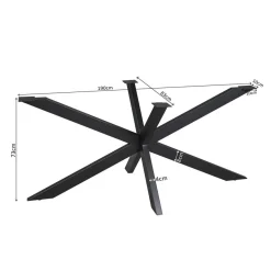 Matrixpoot Zwart Ovaal/Rechthoek 190cm
