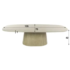 Matteo Salontafel Deens ovaal Travertin 135cm