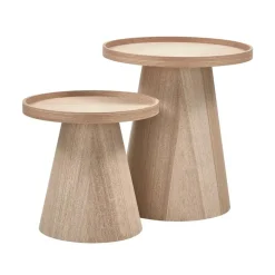 Maud Bijzettafel Conisch rond MDF Naturel 45cm