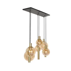 Maya 6+3 lichts Hanglamp Amber