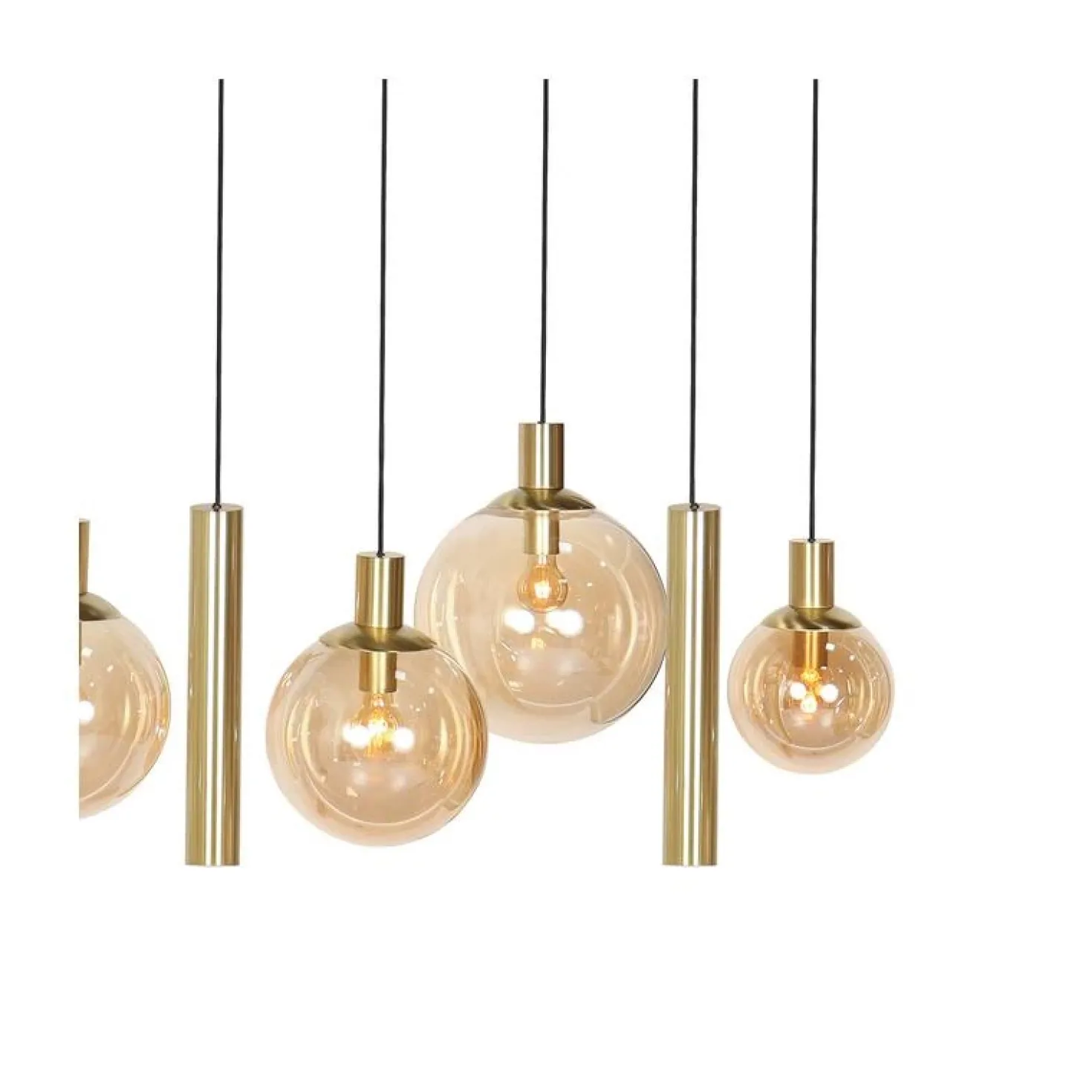 Maya 6+3 lichts Hanglamp Amber