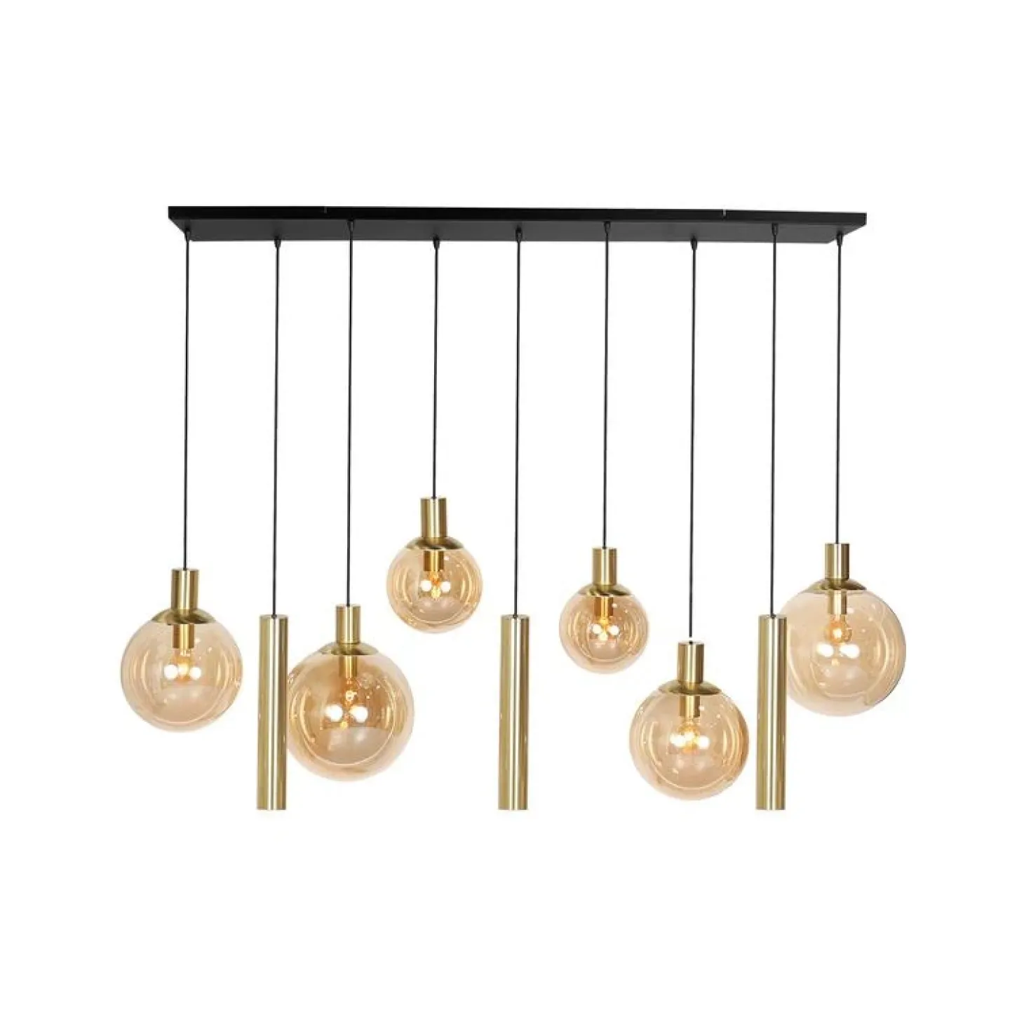 Maya 6+3 lichts Hanglamp Amber