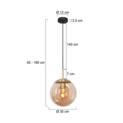Maya 1-lichts Hanglamp 30cm Amber