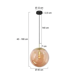 Maya 1-lichts Hanglamp 40cm Amber