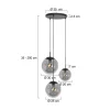 Maya 3-lichts Hanglamp Getrapt Smoke