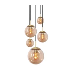 Maya 5-lichts Hanglamp Getrapt Amber