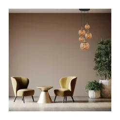 Maya 5-lichts Hanglamp Getrapt Amber
