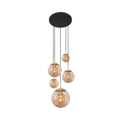 Maya 5-lichts Hanglamp Getrapt Amber