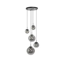 Maya 5-lichts Hanglamp Getrapt Smoke