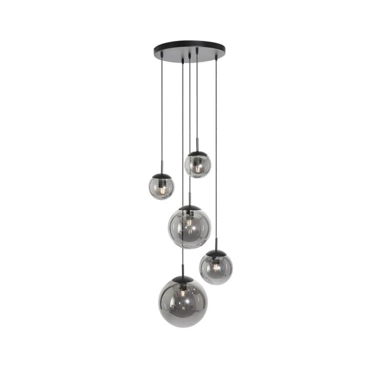 Maya 5-lichts Hanglamp Getrapt Smoke