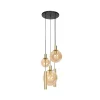 Maya 3+2 lichts Hanglamp Getrapt Amber