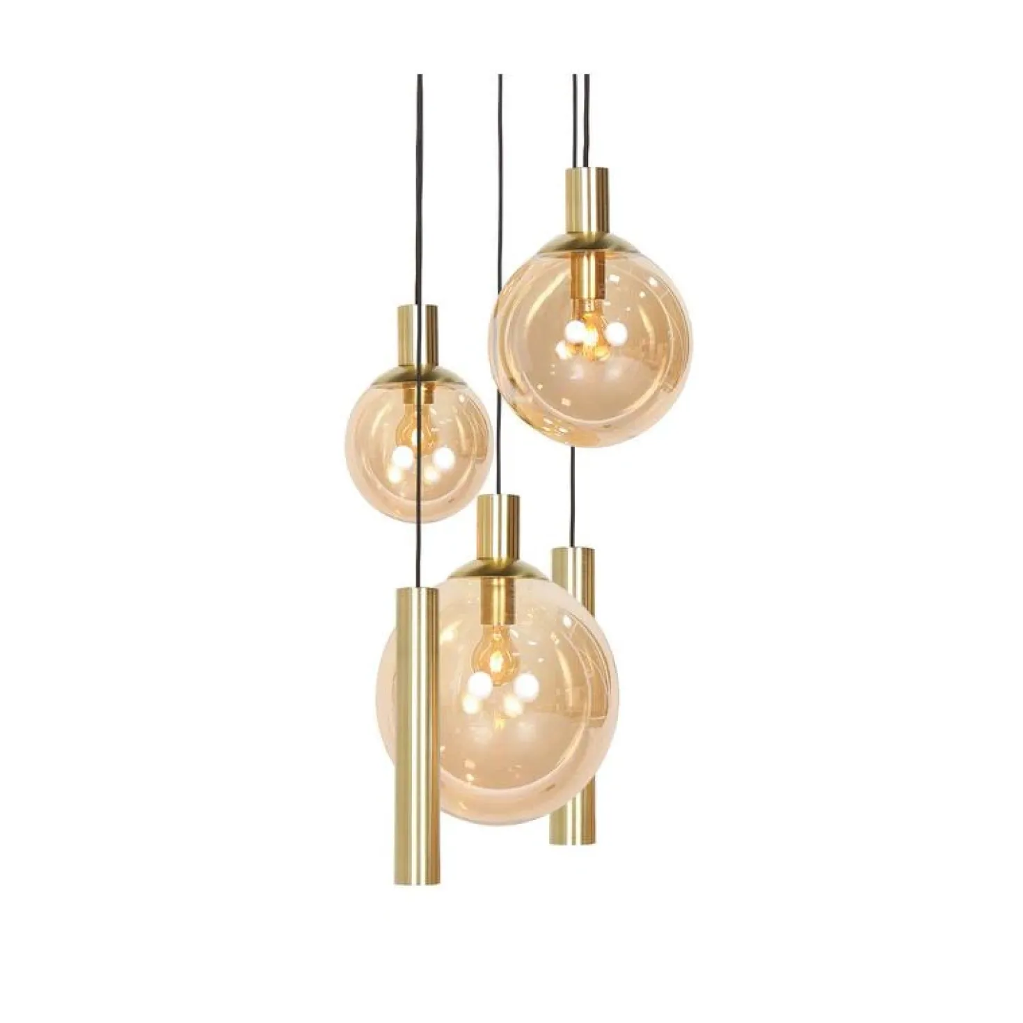 Maya 3+2 lichts Hanglamp Getrapt Amber