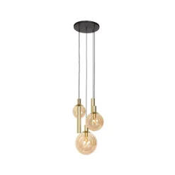 Maya 3+2 lichts Hanglamp Getrapt Amber