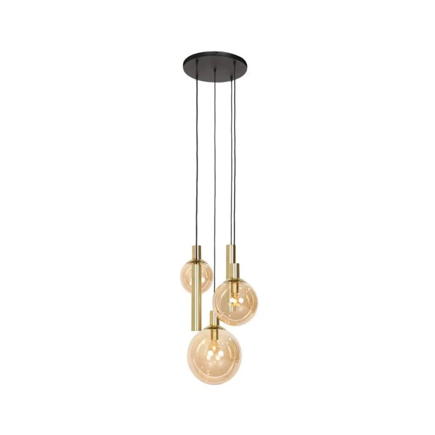 Maya 3+2 lichts Hanglamp Getrapt Amber