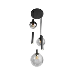 Maya 3+2 lichts Hanglamp Getrapt Smoke
