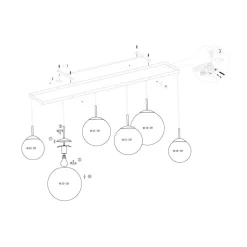 Maya 6-lichts Hanglamp Smoke