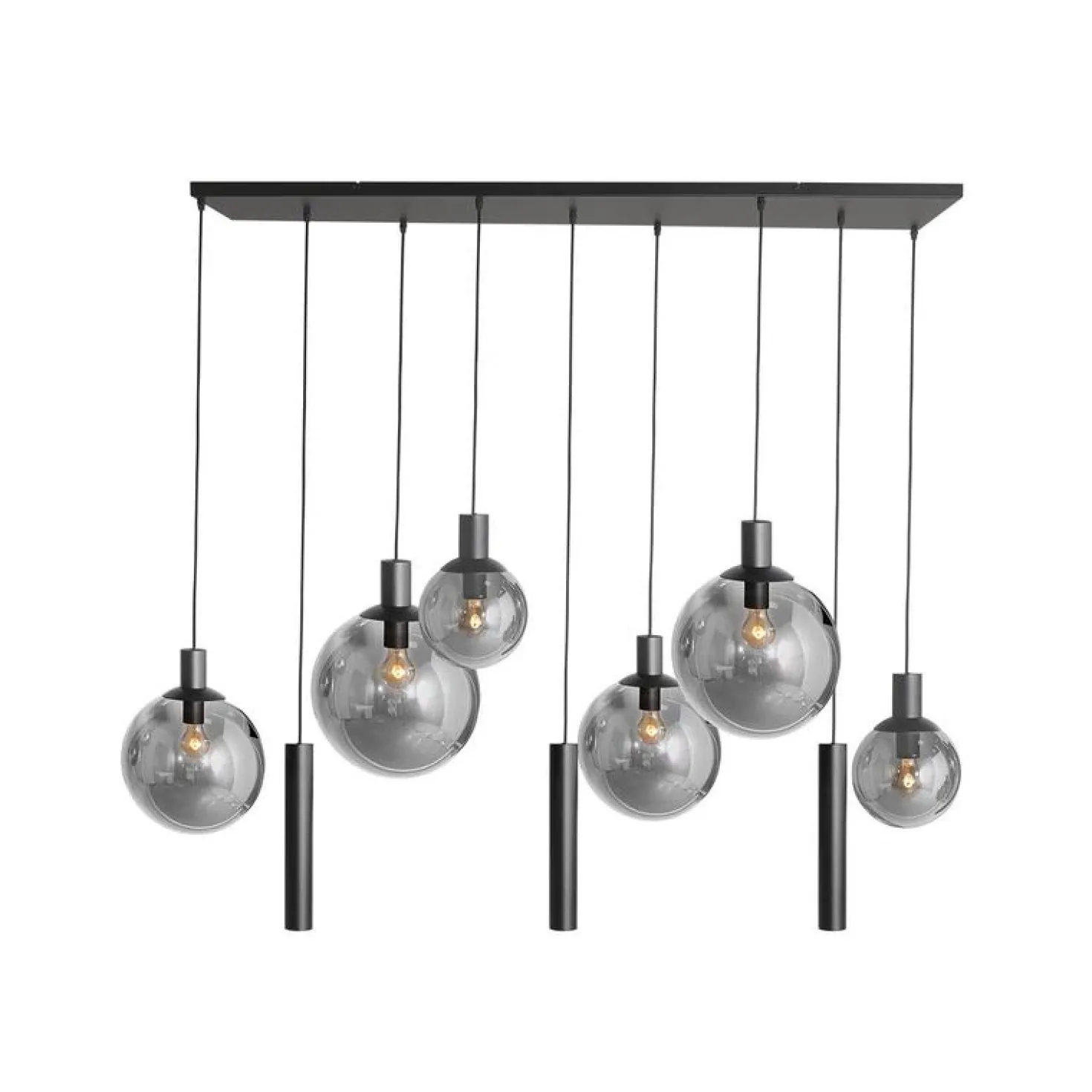 Maya 6+3 lichts Hanglamp Smoke